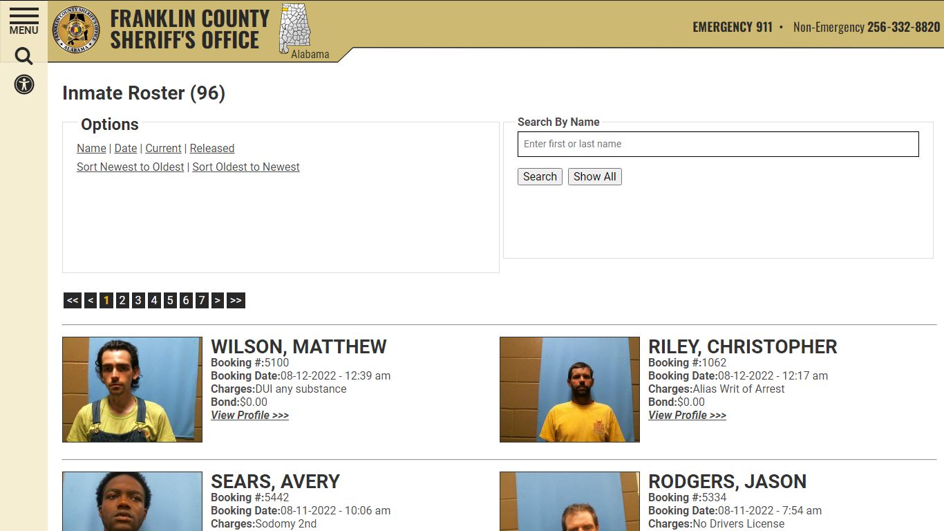 Inmate Roster - Franklin County AL Sheriff's Office